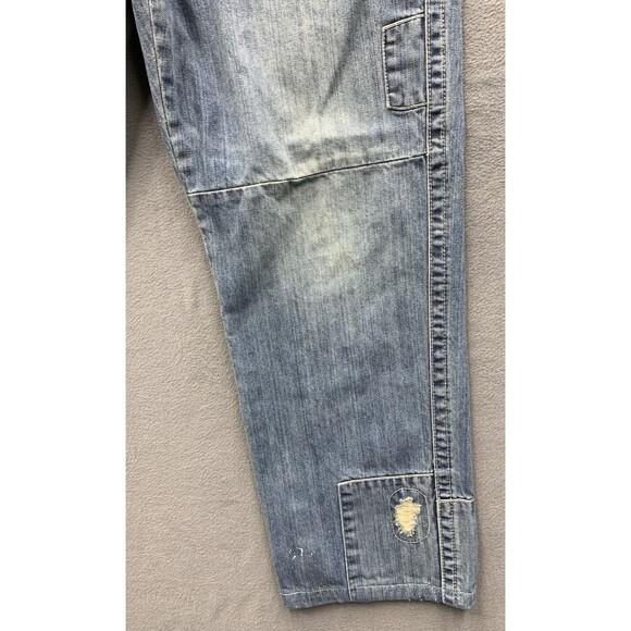 Vtg Pelle Pelle Mens Denim Jeans Punk Studded Pockets Patched Grunge Size 40X30 - Picture 15 of 16